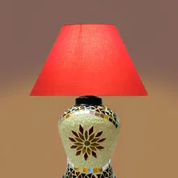 Devansh Orange Glass Traditional Frusturical Shaped Table Lamp image 2