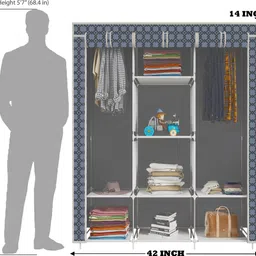 furnigully 3 Fold 8 Rack Printed Carbon Steel Collapsible Wardrobe image 5