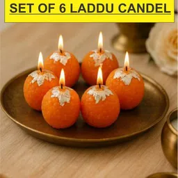shine and melt Motichoor Ladoo Candle Decorative Designer Smokeless Diya baati Votive Candle Candle image 2