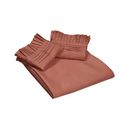 saral home Rust Solid 300 TC Cotton Queen Bedsheet with 2 Pillow Covers image 5