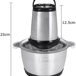 hometic Stainless Steel Electric Meat Grinders with Bowl 400 W Food Processor image 2