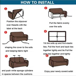 smartfab Polyester 3+1+1 Seater Sofa Geometric Cover image 3