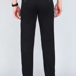 peter england Men Regular Fit Black Cotton Blend Trousers image 4
