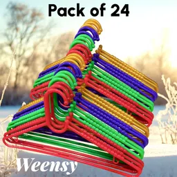weensy Plastic Hanger Pack of 24 Multicolor Plastic Shirt Pack of 24 Hangers For Shirt-picture-10