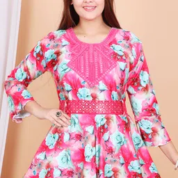 s r reshma dresses Women Gown Red Maxi/Full Length Dress image 4