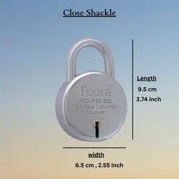 foora Lock and Key Door Lock For home Security Round 65mmm with Key Chain 15 Key Padlock image 4
