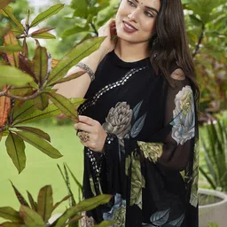 the urban diva Floral Print Bollywood Georgette Saree image 2