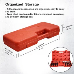 voltz DN-D1090 9 pcs Inner Hole Slide Hammer Set Remover Inner Bearing Puller Kit Power & Hand Tool Kit image 5