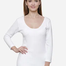 DYCA Women Off White Solid Cotton Thermal Tops-picture-31
