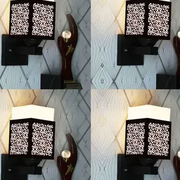 Gojeeva Black Wood Square Wall Lamps-image-70