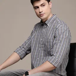 French Connection Pure Cotton Slim Fit Checked Slim Fit Casual Shirt-picture-34
