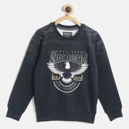 Monte Carlo Boys Navy Blue & White Typography Print Sweatshirt-picture-35