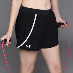 UNDER ARMOUR Women Black Loose Fit Low-Rise Running Sports Shorts-picture-16