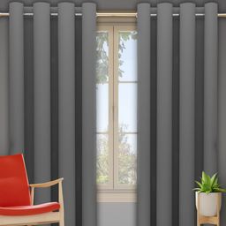 DREAM CARE Grey 2 Pieces Black Out Long Door Curtain-picture-19