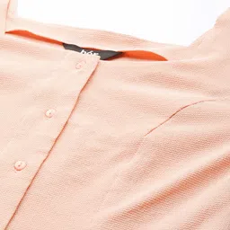 her by invictus Women Peach-Coloured Solid Regular Top image 2