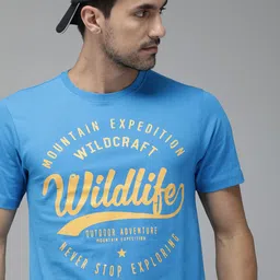 Wildcraft Men Blue Printed Round Neck Pure Cotton T-shirt-picture-32