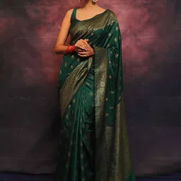 Aldwych Ethnic Motifs Zari Woven Banarasi Saree image 1