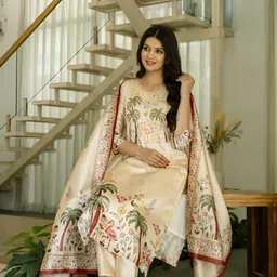 Ekta Textiles Women Ethnic Motifs Printed Kurta with Trousers & Dupatta image 3