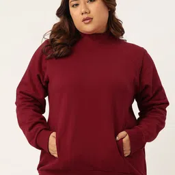 theRebelinme Women Plus Size High Neck Sweatshirt-image-44