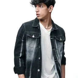 FREAKINS Men Washed Denim Jacket-picture-39