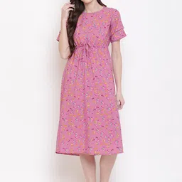 DressBerry Floral Print Fit & Flare Midi Dress-picture-42