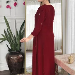 DIVASTRI Ethnic Motifs Embroidered A Line Kurta With Palazzos & Dupatta image 2