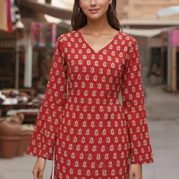 GoSriKi Women Ethnic Motifs Printed Top-image-82