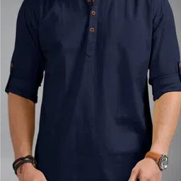 Vida Loca Men Solid Daily Cotton Straight Kurta-picture-14