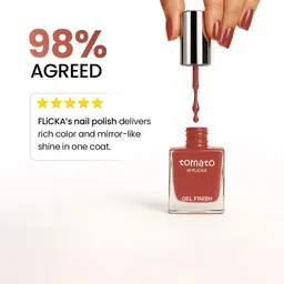 FLiCKA Tomato Gel Finish Nail Polish- 9.9 ml- Shade- 23 image 3