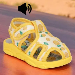 Lil Lollipop Pineapple Printed With Velcro Closure Musical Sandals - Mustard-picture-13