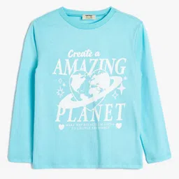 Koton Girls Typography Printed Round Neck Cotton T-shirt-picture-30