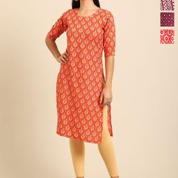 Anouk Rustic Women Pack Of 4 Ethnic Motifs Printed Kurtas-picture-12