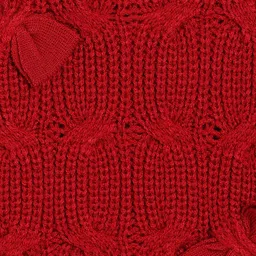 MINI KLUB Cotton Knit Full Sleeves Bow Knitted & Applique Detailed Sweater - Red image 5