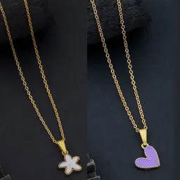 SZN Women Set Of 2 Brass Gold-Plated Necklace-picture-35