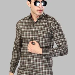 UR ETHICS Men Slim Fit Checked Semiformal Shirt-picture-22