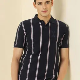 Allen Solly Striped Polo Collar Pure Cotton T-Shirt-picture-39