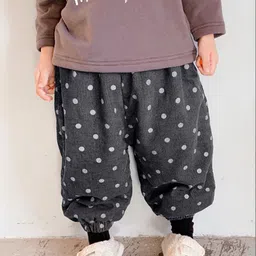 LULU & SKY Girls Polka Dot Printed Jogger Fit High-Rise Zip Trouse-picture-17