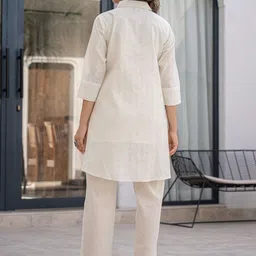 Zummer Embroidered Cotton Tunic & Trousers Co-Ord Set image 4