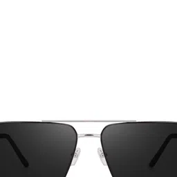 SPADEACES Unisex Aviator Sunglasses with UV Protected Lens SP-HQ SILVER BLACK SQUARE-022 image 3