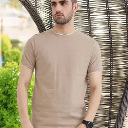 Status Quo Men Self Design Round Neck T-shirt image 1