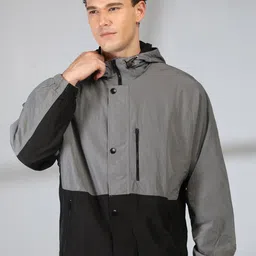 Mast & Harbour Men Hooded Colourblocked Windcheater Tailored Jacket image 2