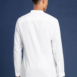 Taavi Chikankari Yoke Design White Romance Pure Cotton Kurta image 3