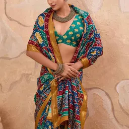 Sangria Printed Saree With Blouse image 2