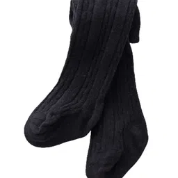 SYGA Baby Tights For Girls Soft Cotton Infant Leggings Toddler Solid Knit Stockings Socks Pants - Black-image-11