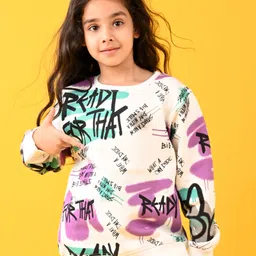 Anthrilo Fleece Full Sleeves Ready For That Text Printed Sweatshirt - White-picture-13