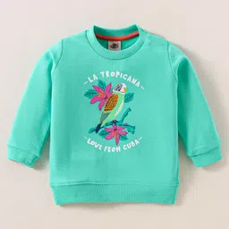 Zero Cotton Knit Full Sleeves Text Printed T-Shirt - Mint-picture-26