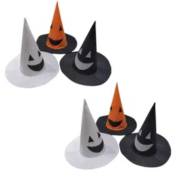 Kaku Fancy Dresses Halloween Theme Set of 6 Witch Hats - Multi Colour-picture-27