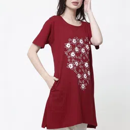 Linoges Women Floral Printed Pockets 1 T-shirt image 3