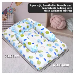 VParents Fruity Baby 4 Piece Bedding Set with Pillow & Bolsters - Blue image 3