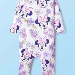 Babyhug Disney Interlock Knit Full Sleeves Rompers With Minnie Mouse Graphics Pack of 3 - Light Green & Pink image 3